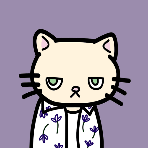 moody  cats #112 "flower-patterned shirt"