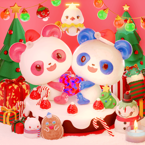 CNPcake #00483 XmasLovers-Leelee PinkRed x Leelee Blue