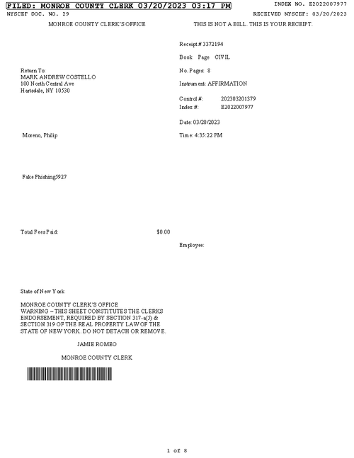 Affirmation - Motion for Order to Show Cause - Page 1