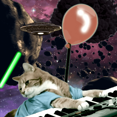 Sci-Fi Keyboard Cat Balloon