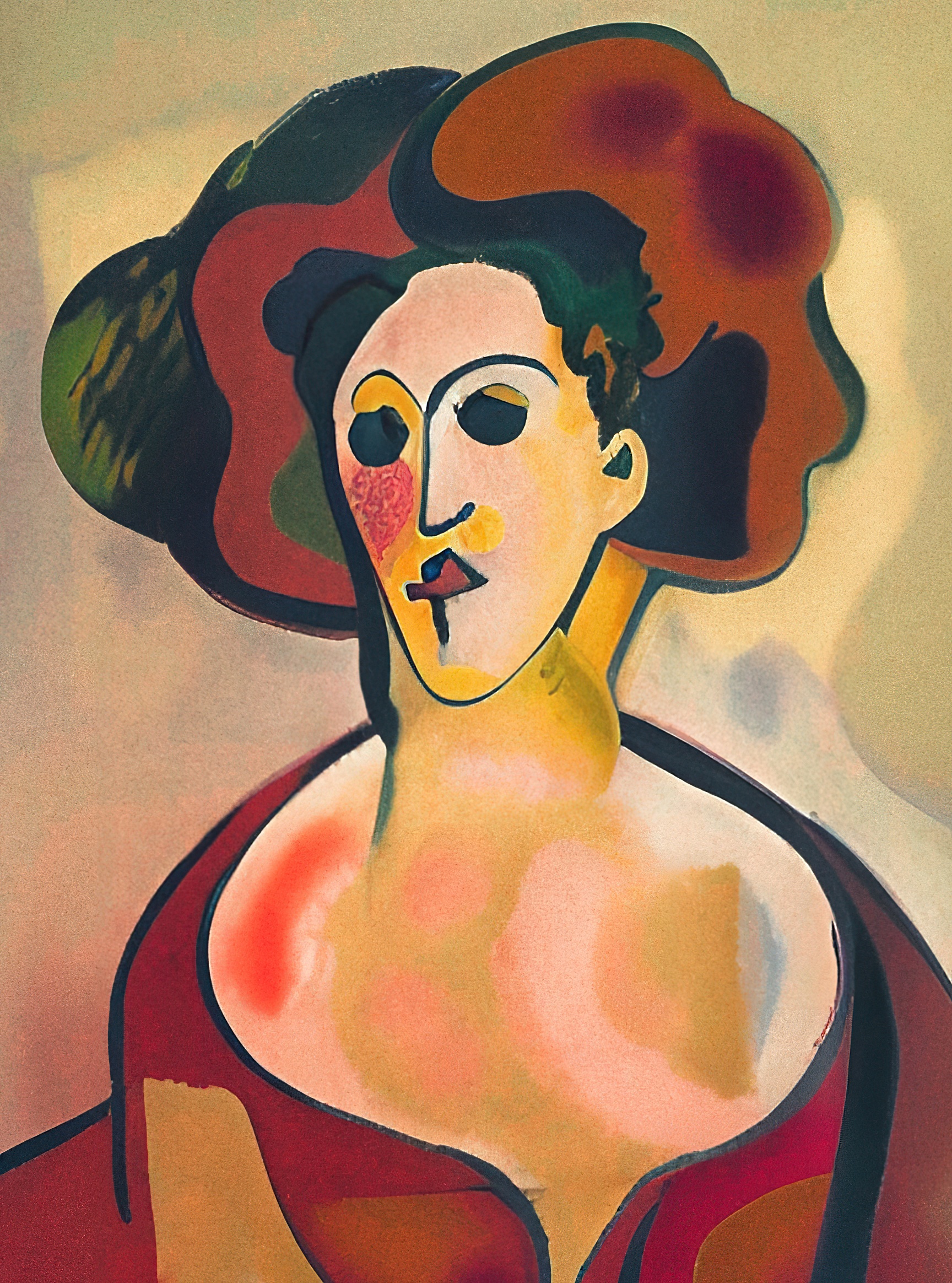 'Portrait of a Curly Woman' |Paolo Galleri|