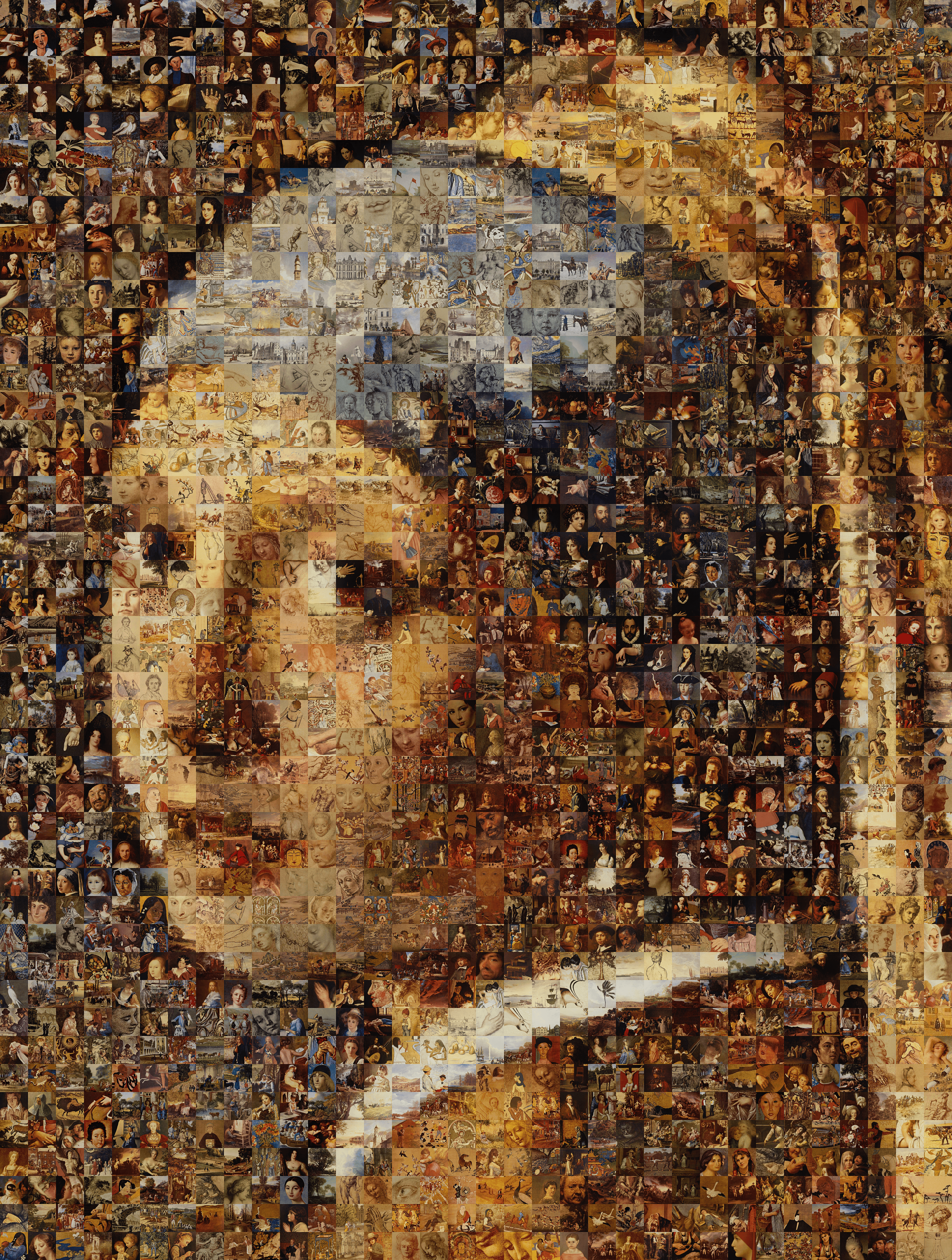 Robert Silvers Original Photomosaic: Girl with a Peal Earring, First Edition of Ten