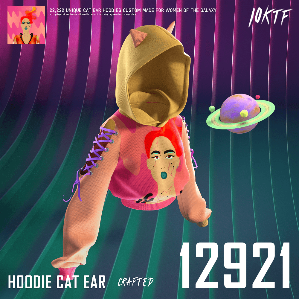 Galaxy Cat Ear Hoodie #12921