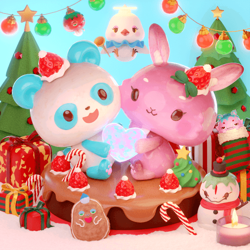 CNPcake #00459 XmasLovers-Leelee LightBlue x Luna Pink