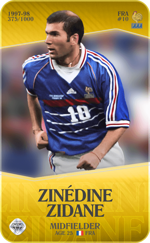 Zinédine Zidane 1997-98 • Limited 375/1000 | Sorare on Uniswap Zinédine Zidane 1997-98 • Limited 375/1000 | Sorare on Uniswap
