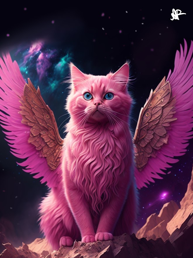 Pink Winged Feline NO8