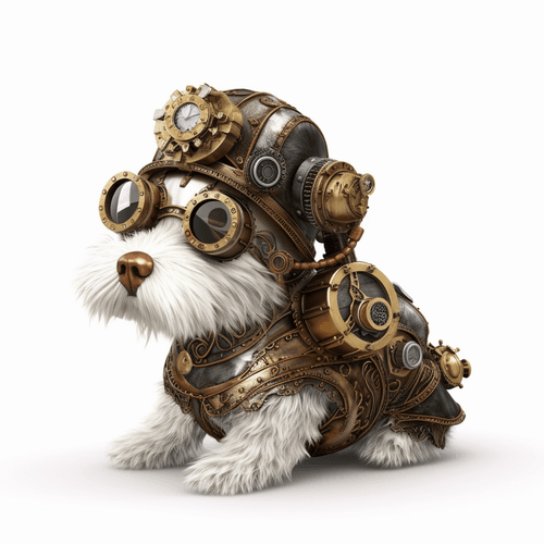 Steampunk Bichon Frise 1