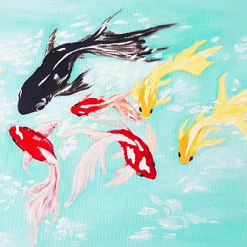 Koi fish and sea