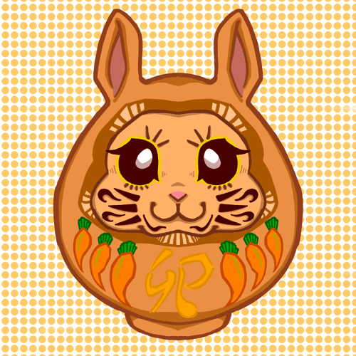 CryptoDarumArt #055 Rabbit Brown