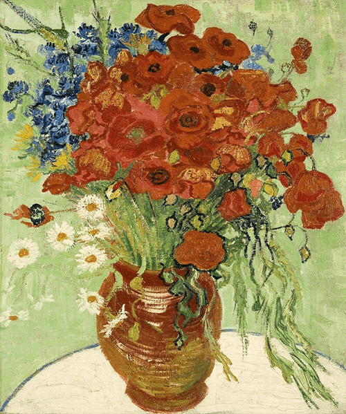 Nature Morte Vase Aux Marguerites Et Coquelicots - Vincent van Gogh