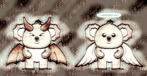 Koala devil&angel