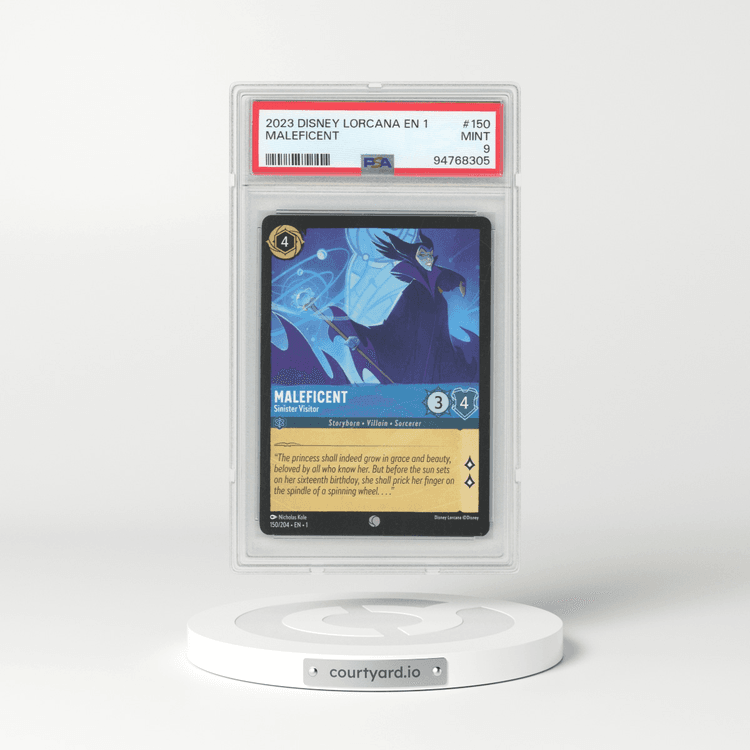2023 Disney Lorcana EN 1-the First Chapter #150 Maleficent - Sinister Visitor (PSA 9 MINT)