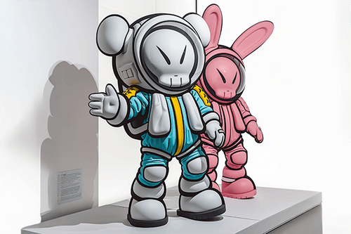 Runway Models - Futuristic Elements in Vibrant Modern Art