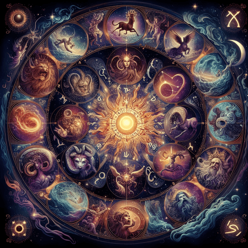 Mystical Twelve Zodiac Signs By CJ Art