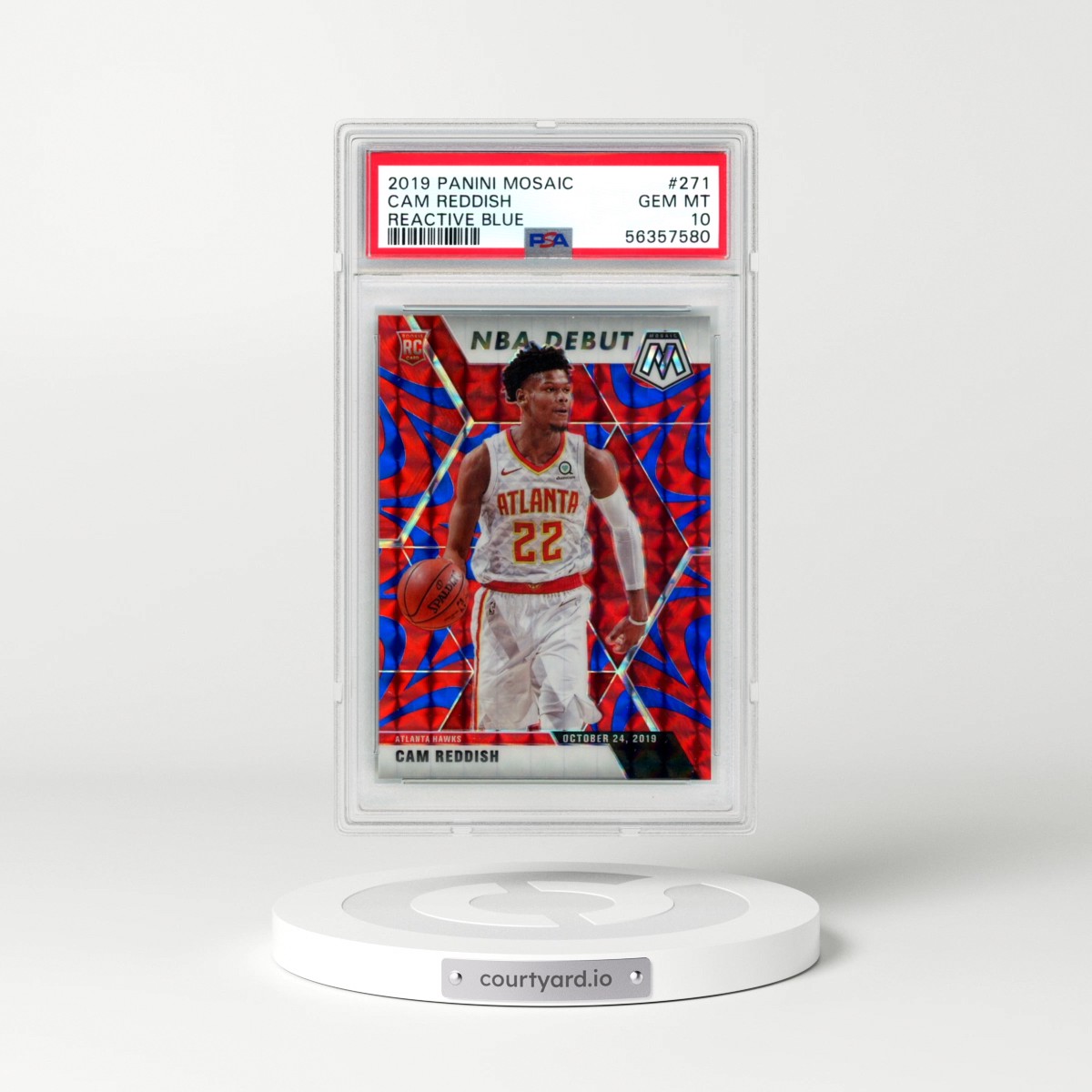 2019 Panini Mosaic #271 Cam Reddish - Reactive Blue (PSA 10 GEM MINT)