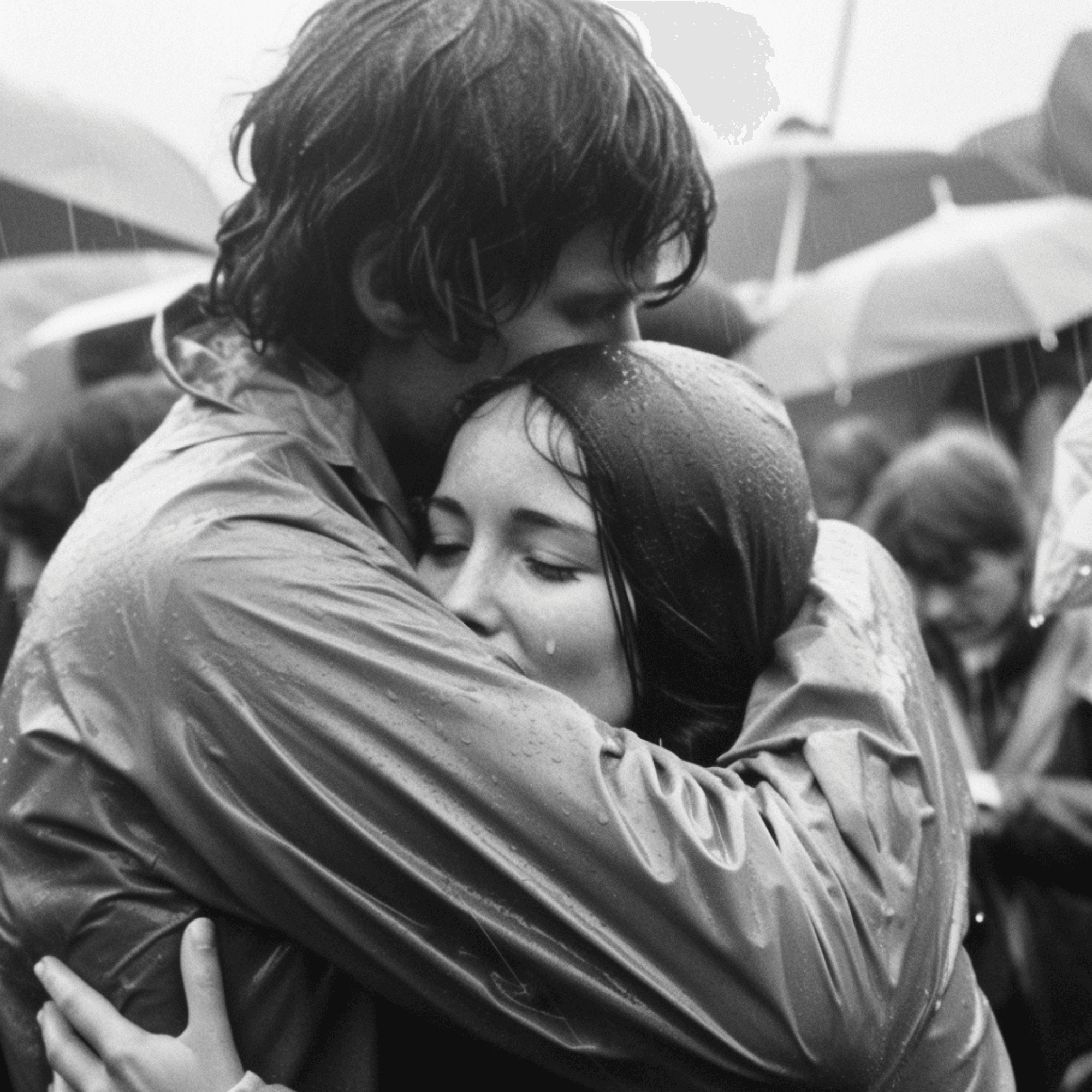 Love in the rain at Woodstock