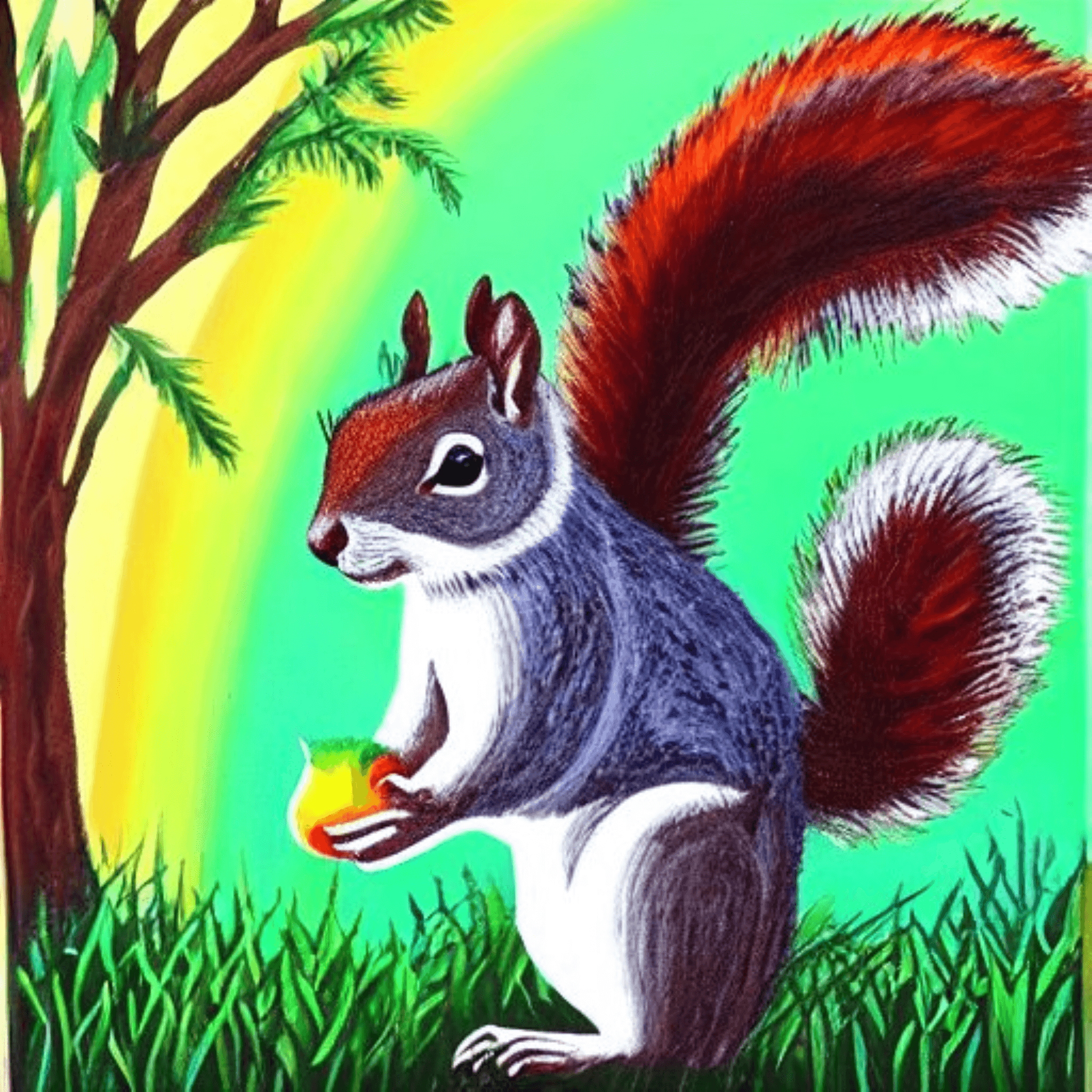Art Acrylic Painting of a Squirrel