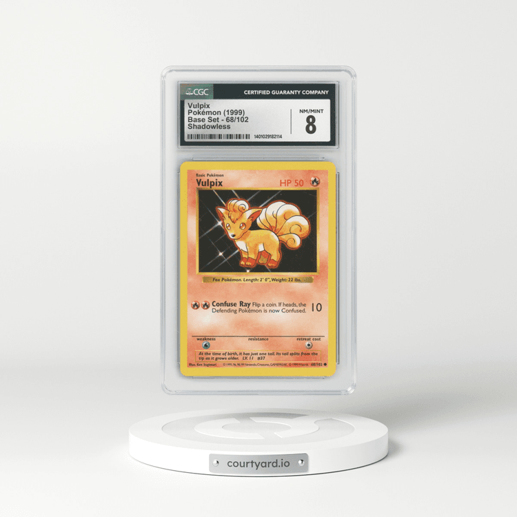 1999 Base Set #68 Vulpix - Shadowless Shadowless (CGC 8 NM-MT)