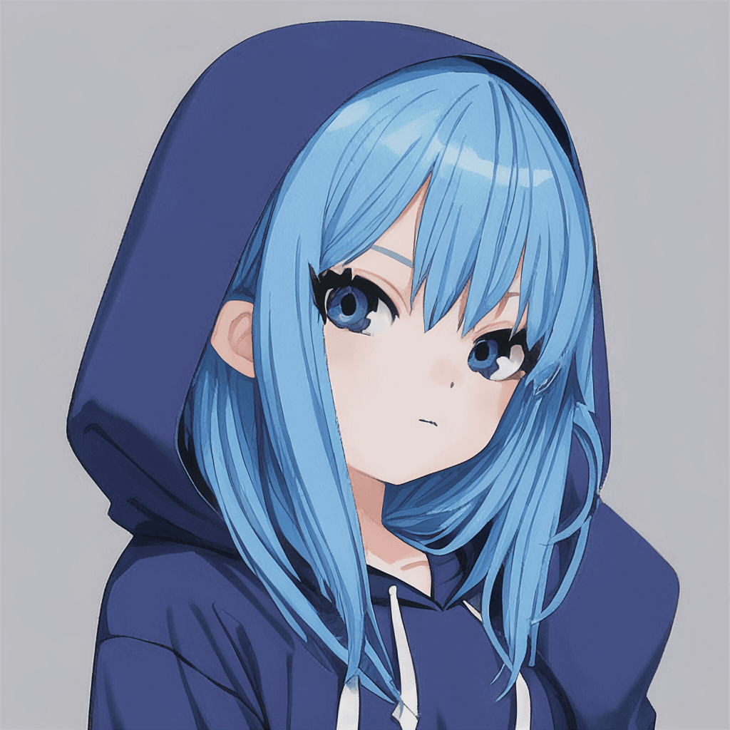 blue hoodie girl icon