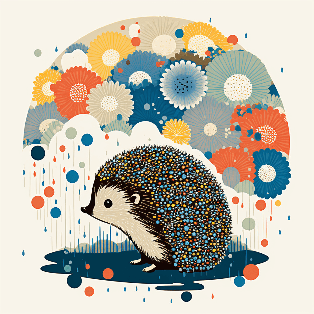 #1 hedgehog & flower drop
