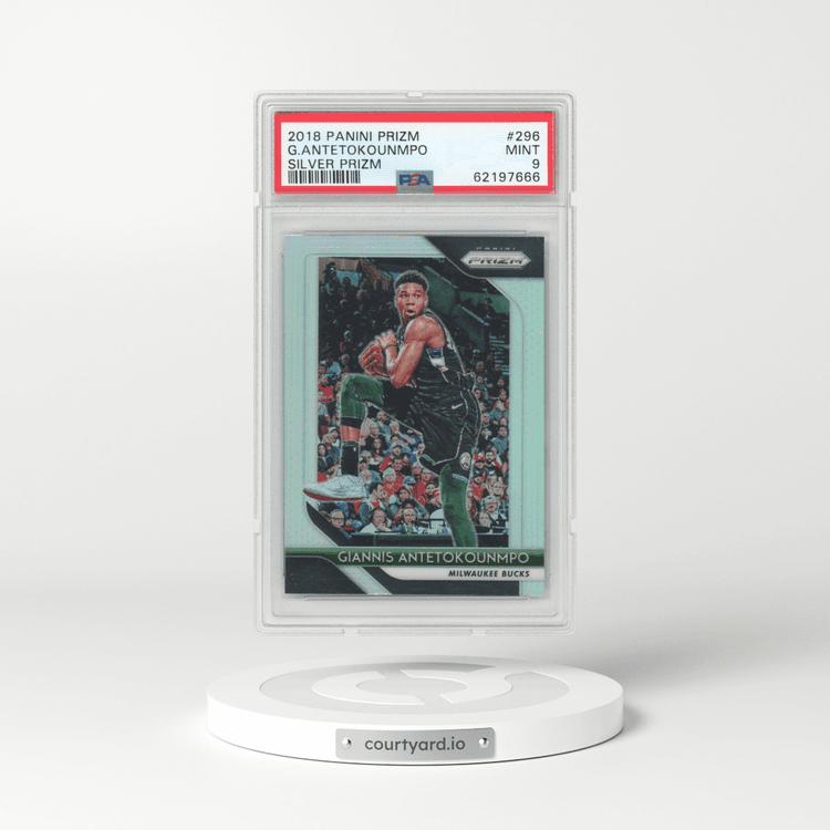 2018 Panini Prizm #296 Giannis Antetokounmpo - Silver Prizm (PSA 9 MINT)