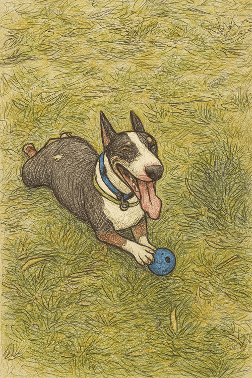 Bullterrier smiling