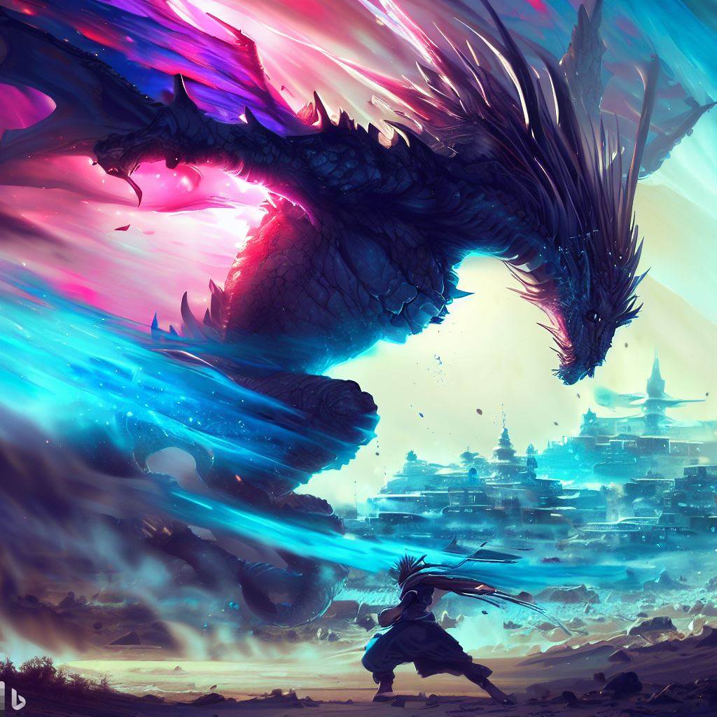Un dragon attaque une ville