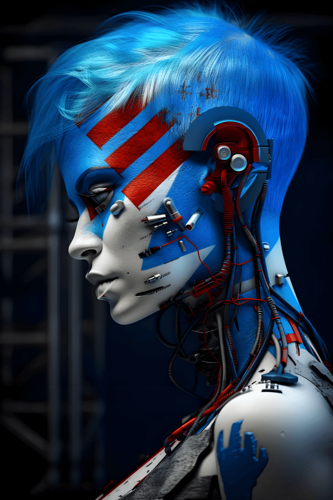 Cyberpunk Girl #260: BLUE Head P.O.W.E.R. 01/20 (AI)