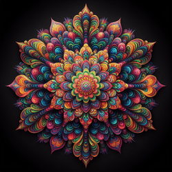 Colorful flower-shaped mandala collection image