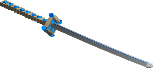 Blue Diamond Gold Katana Sword - 001