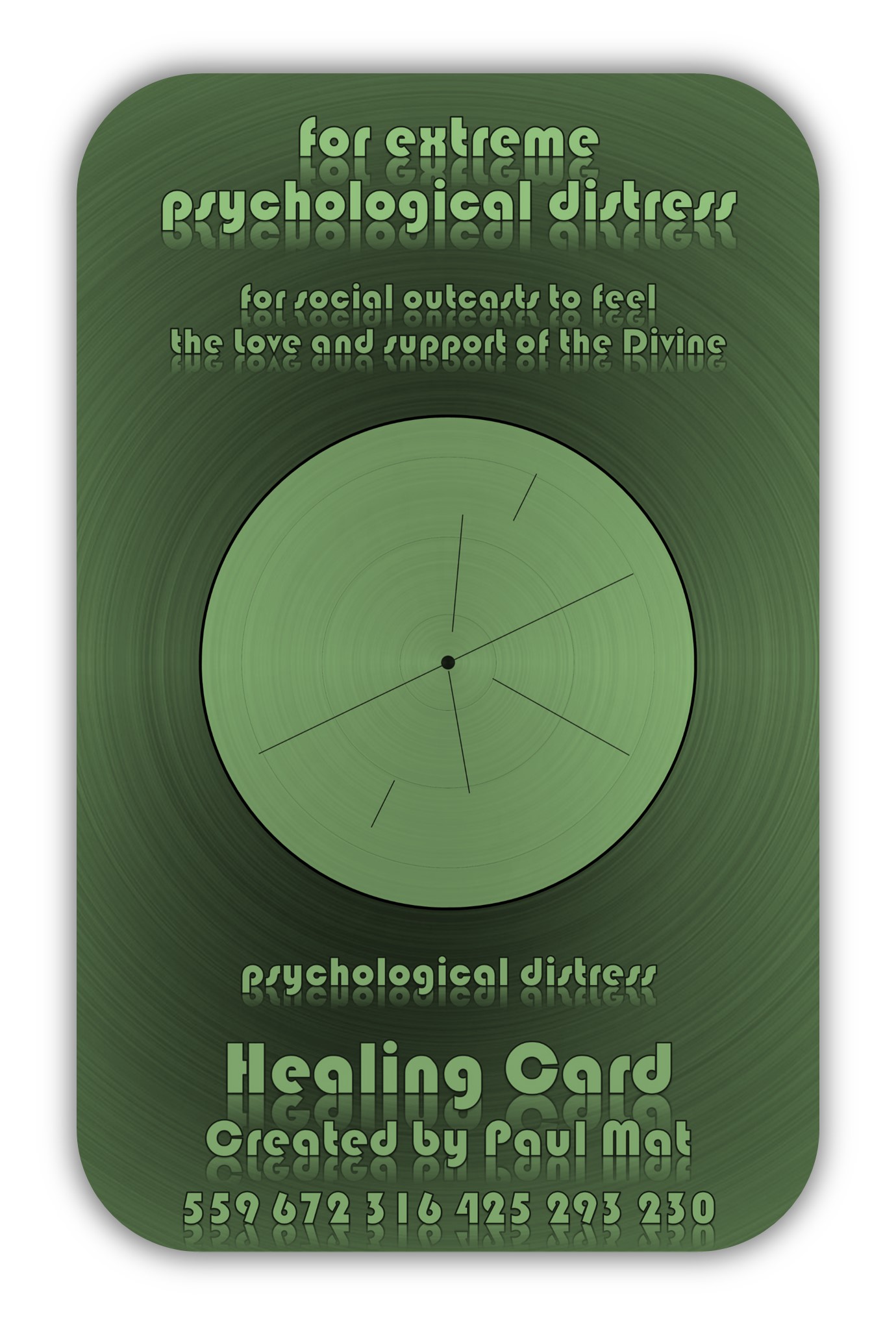 Healing Number Card with radionics barcode #230