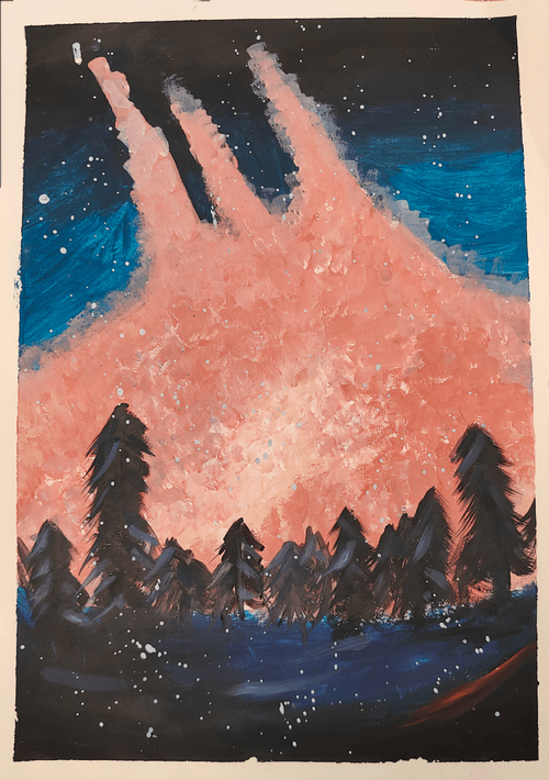 Midnight Serenade: A Symphony in Pink & Indigo