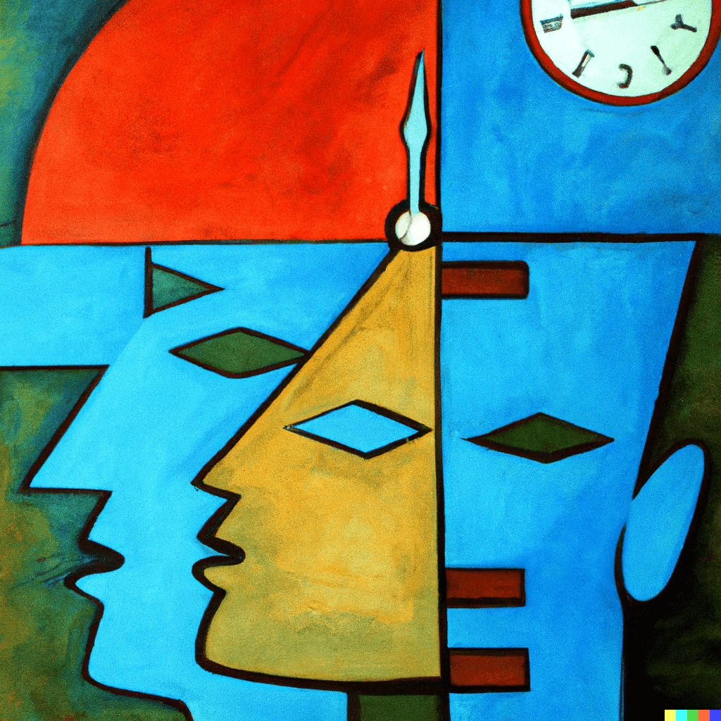 A painting of time in pablo picasso style #2