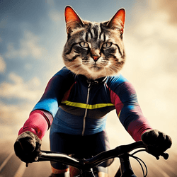 The cat is a cyclist collection image