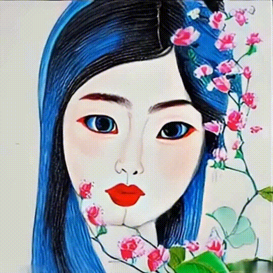 Video Digital Art  Drawing of a Chinese Girl