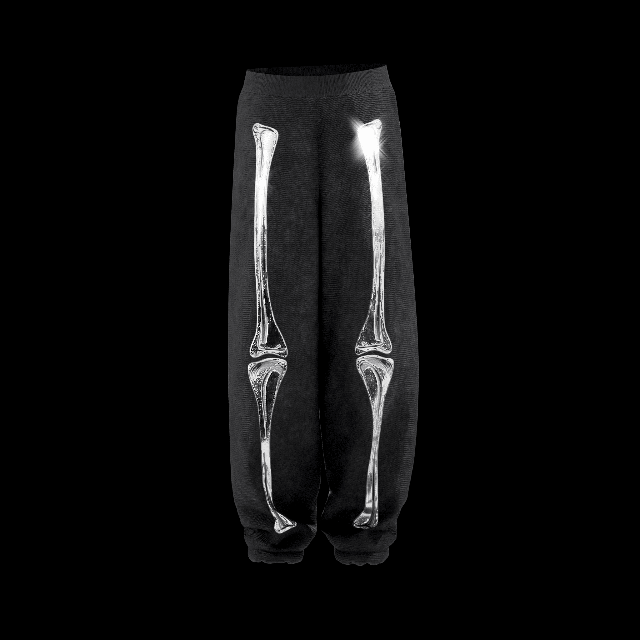 Skeleton Print Sweat Pants