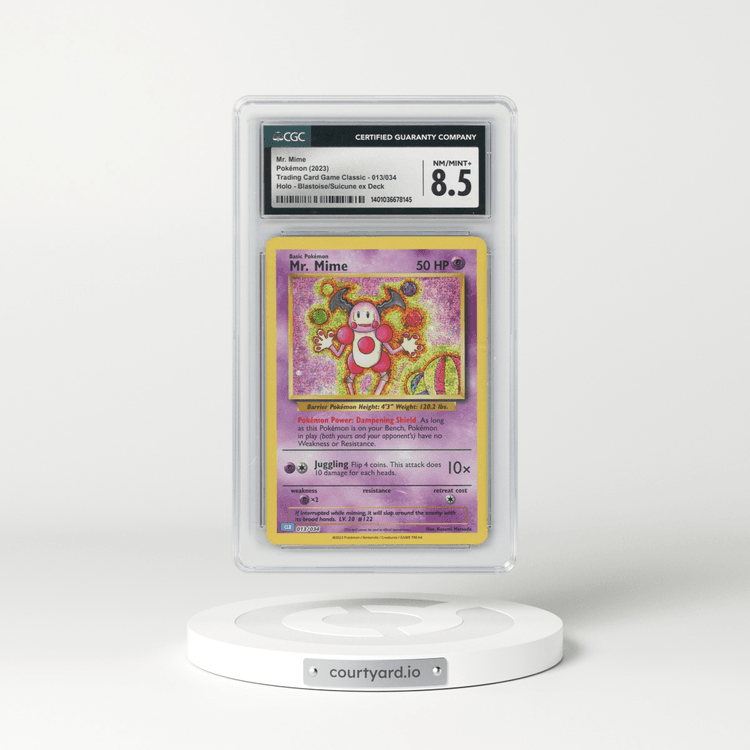 2023 Trading Card Game Classic - CLV, CLC, CLB #013/034 Mr. Mime - Blastoise & Suicune ex Deck - CLB Holo (CGC 8.5 NM-MT+)