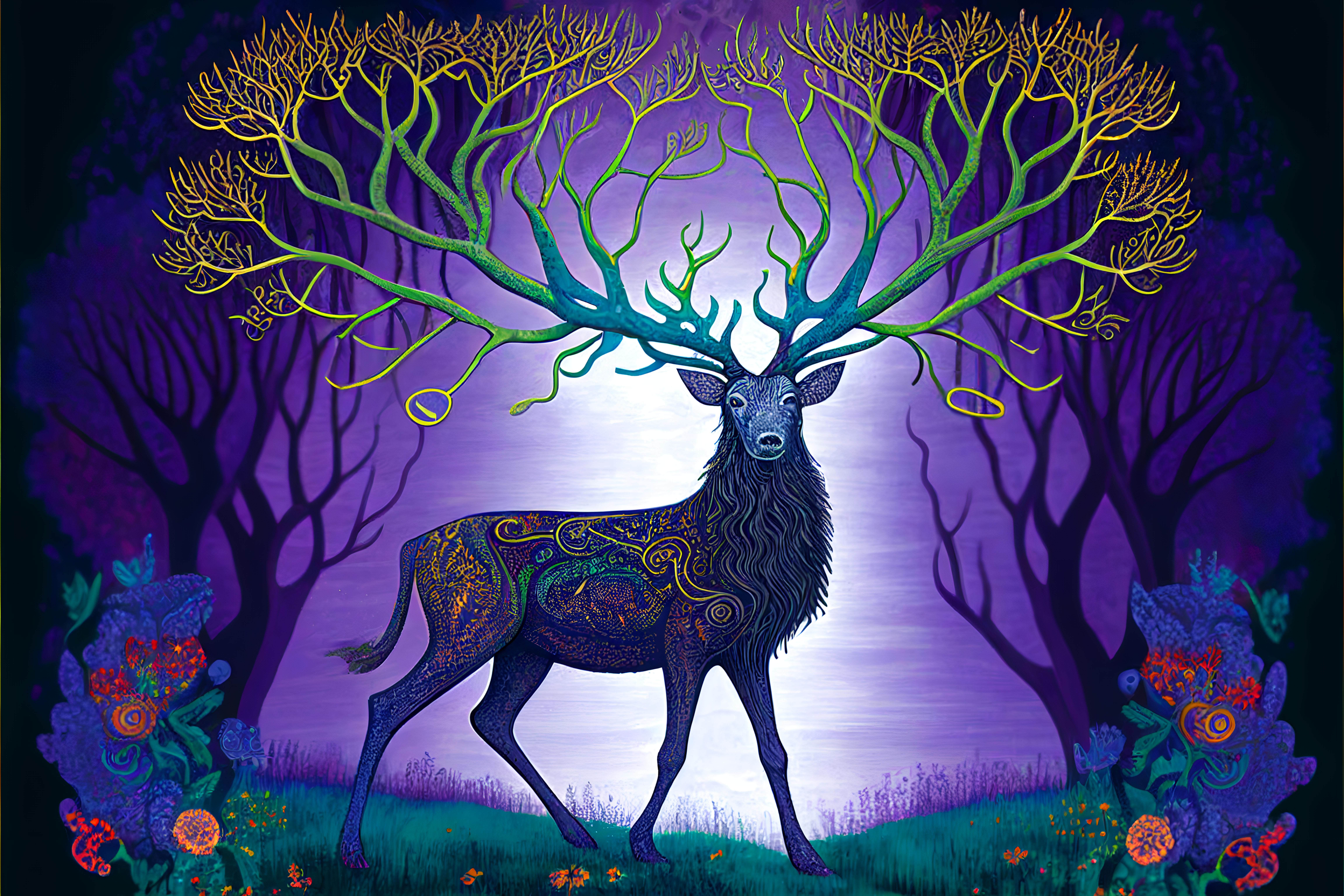 Colourful Painted Stag 5