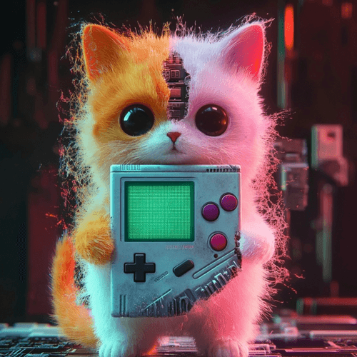 Cat with GAME BOY