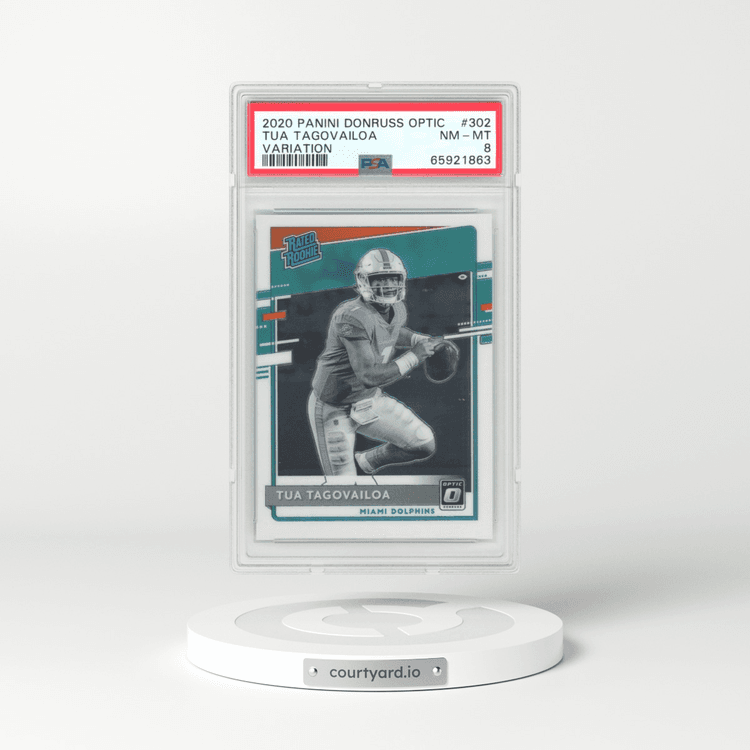 2020 Panini Donruss Optic #302 Tua Tagovailoa - Variation (PSA 8 NM-MT)