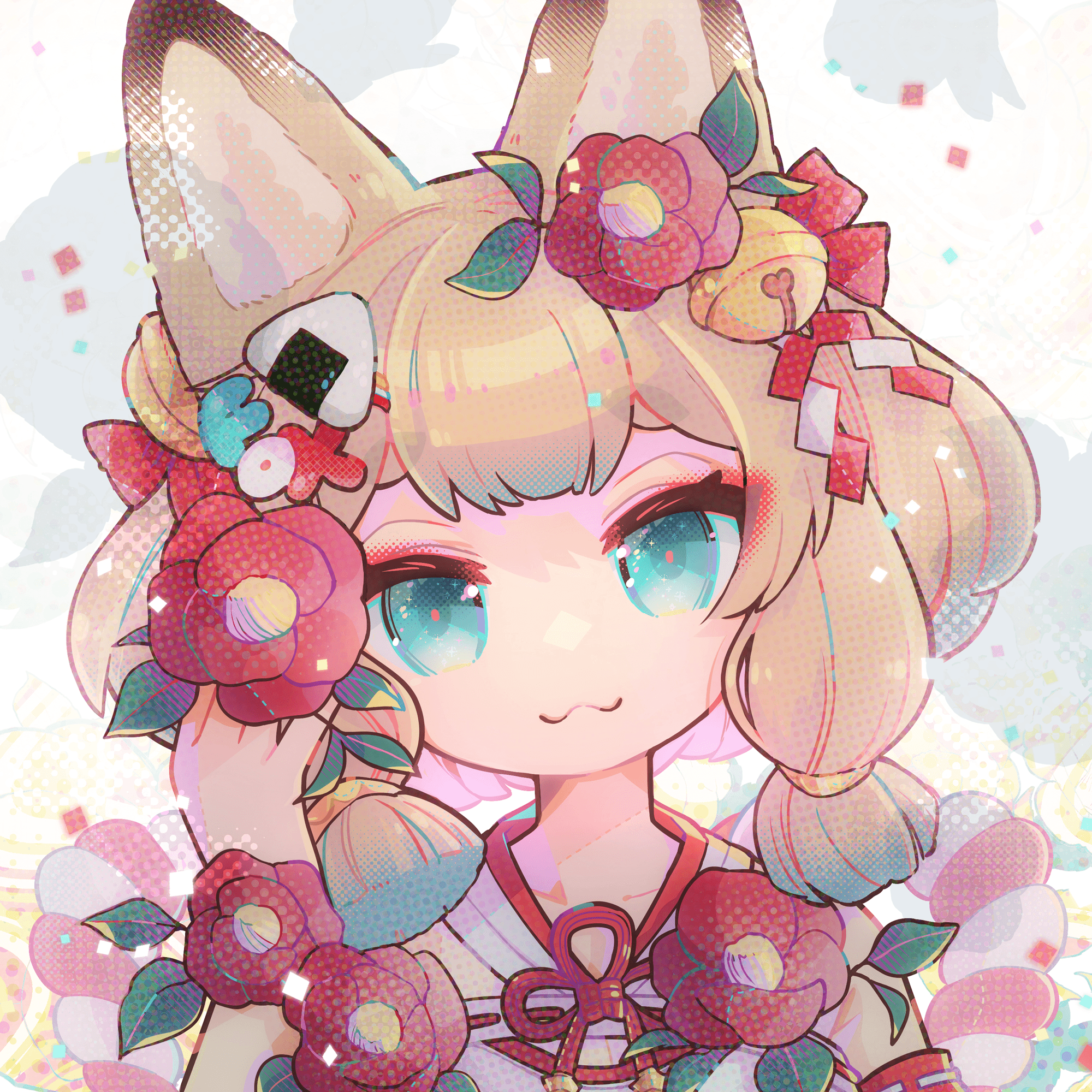 Foxy Miko and Camellias - Four Seasons and Flowers 2023, Winter