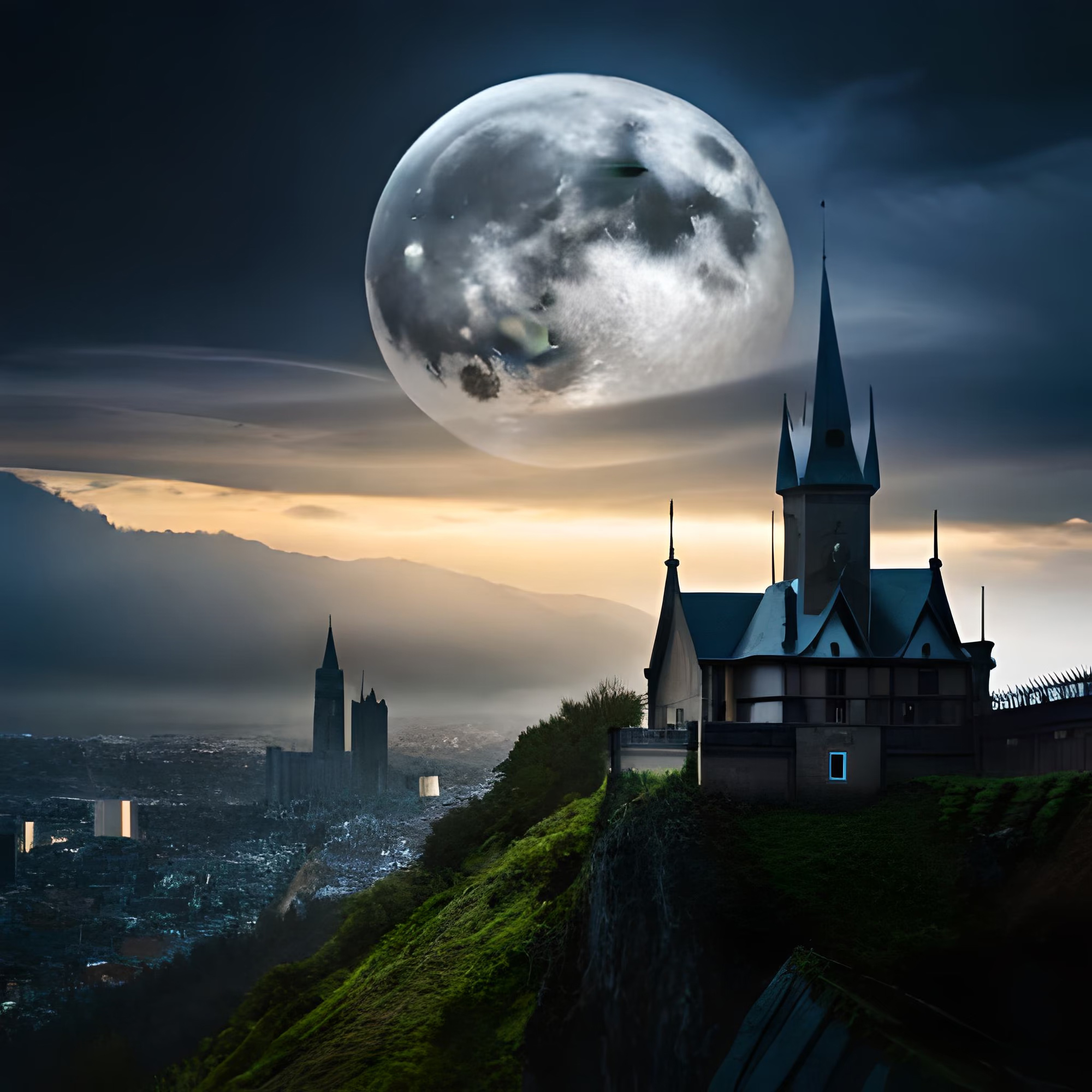 Castle with Moon