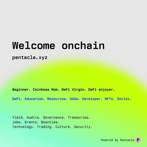 welcome onchain – pentacle in a frame