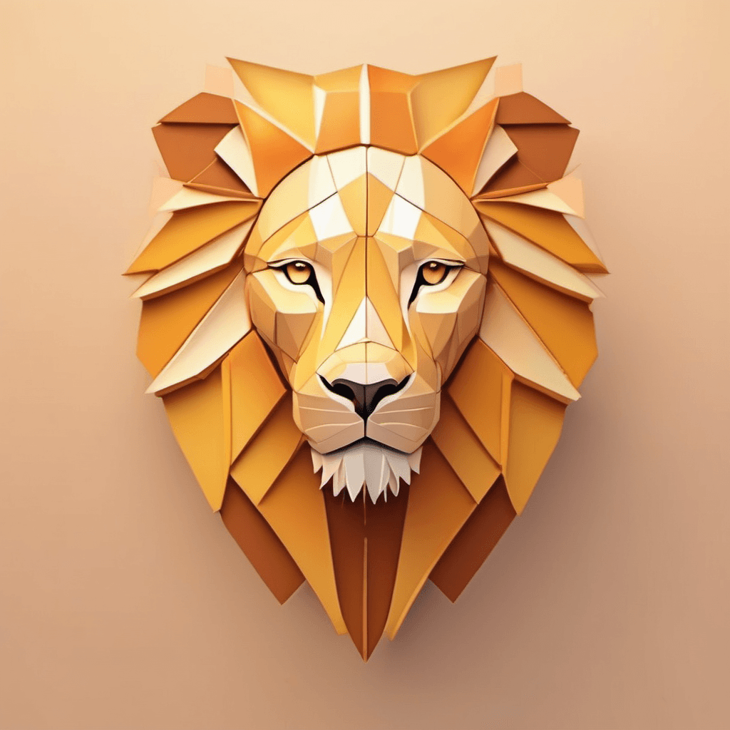 Lion geometric soft pastel