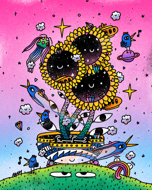 A Visiting Sunflowery