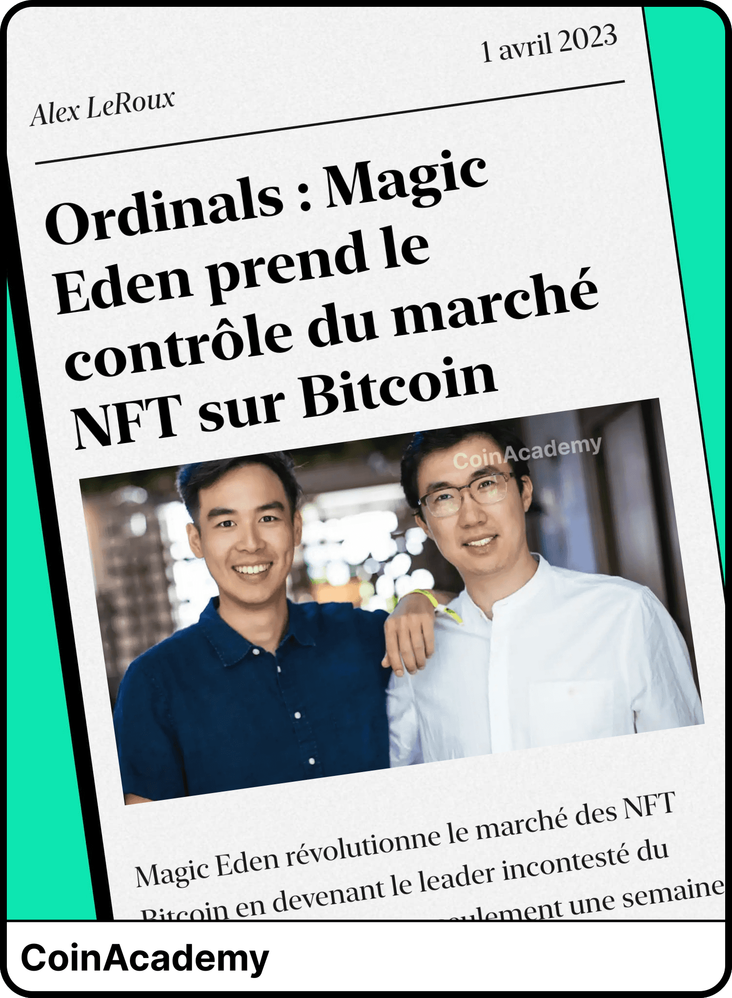Coin Academy article #544285 from 1 April 2023