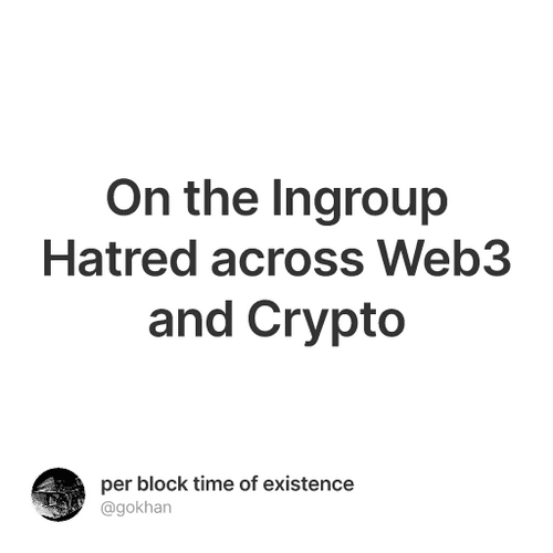 On the Ingroup Hatred across Web3 and Crypto