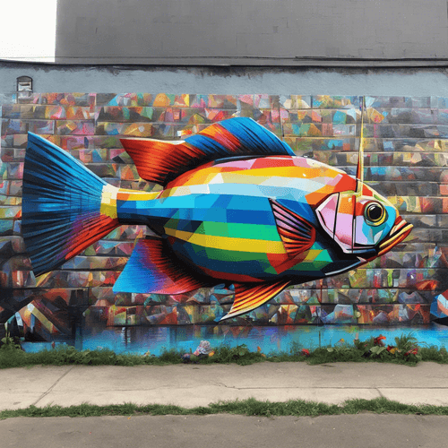 River Fish Graffiti