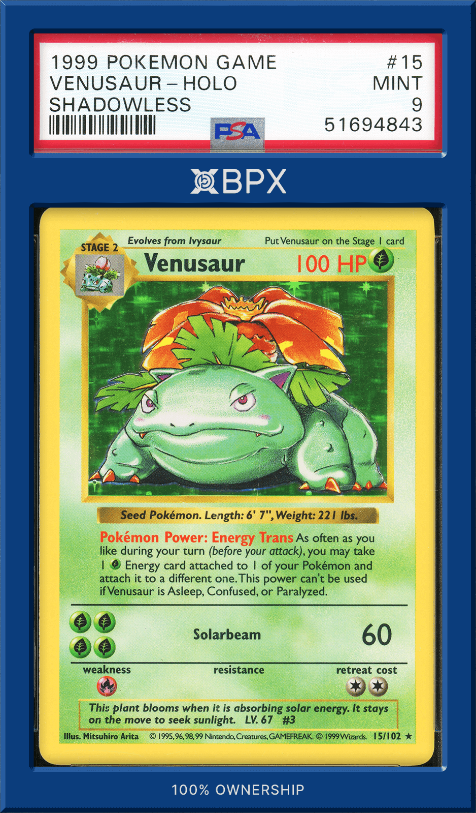 1999 Pokémon Venusaur - PSA 9 (Cert: 51694843)