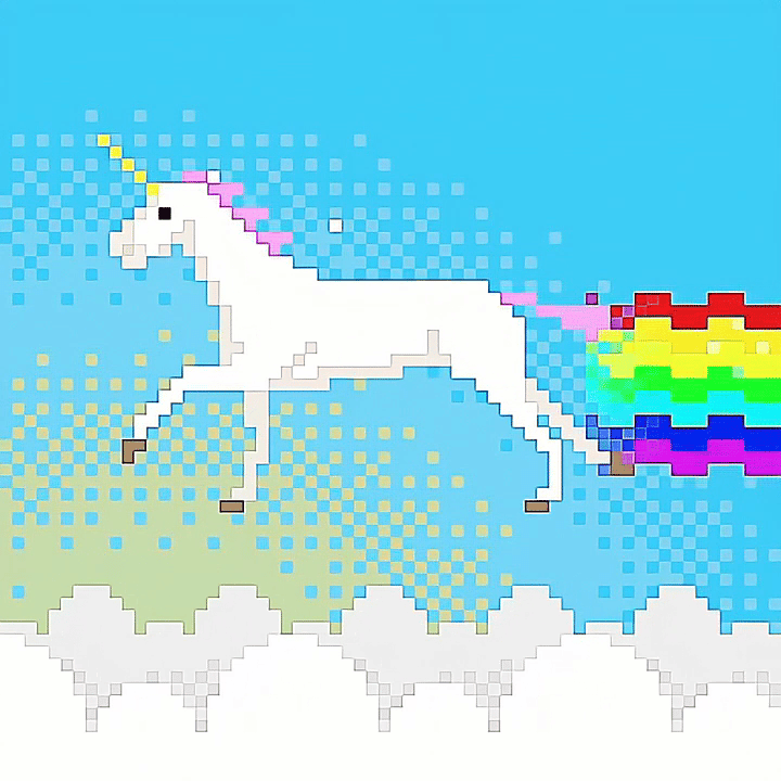 Horse Rainbow Pixel Art